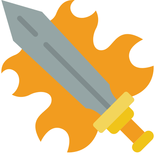 Sword gaming weapon fire icon