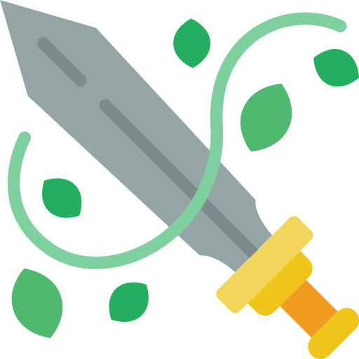 Sword slice nature gaming icon