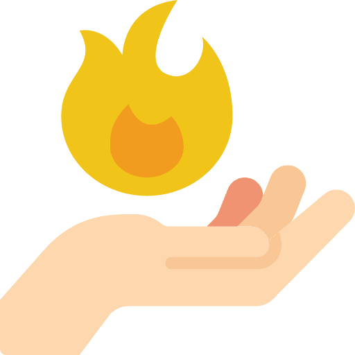 Hand hand power fire icon