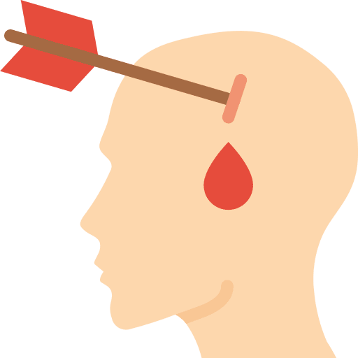 Head blood bleeding arrow icon