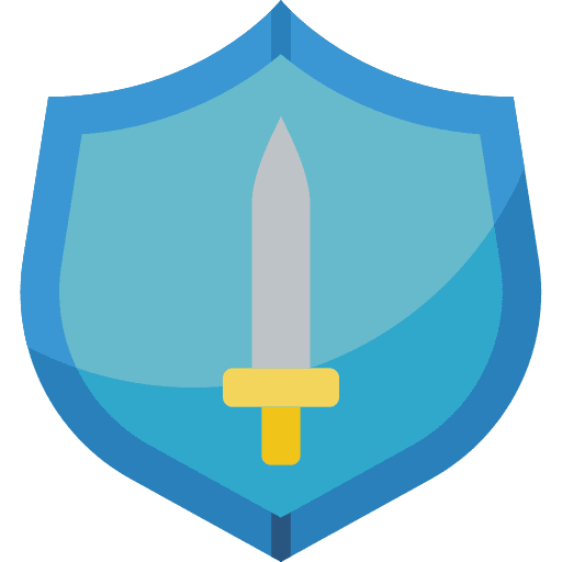 Shield sword gaming block icon