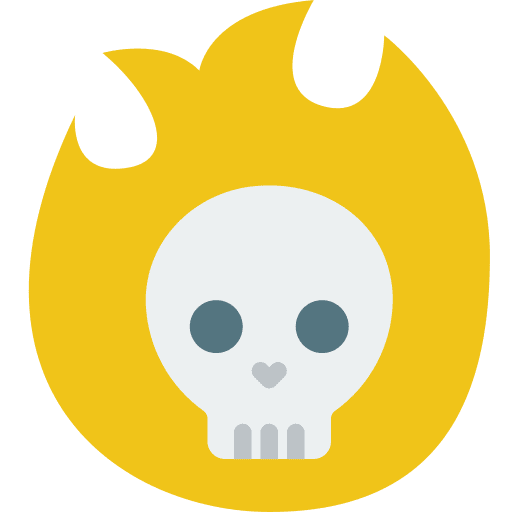 Skull spooky fire gaming icon
