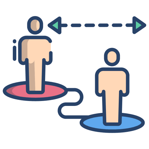 Distance cautious distance people icon