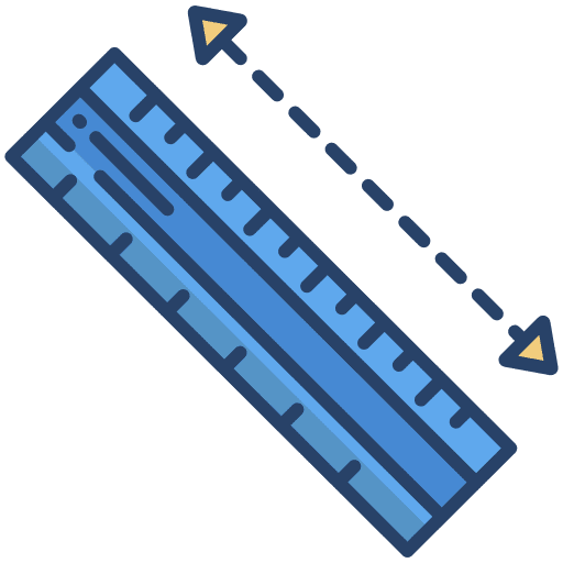 Ruler measuring tool education dimensions icon