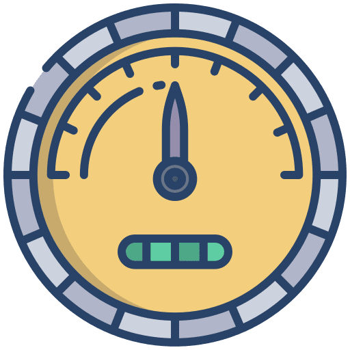 Speedometer measurement performance time and date icon