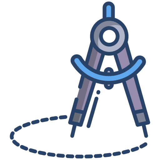 Compass draw art and design education icon