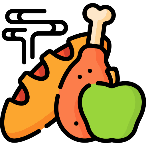 Food bread apple eat icon