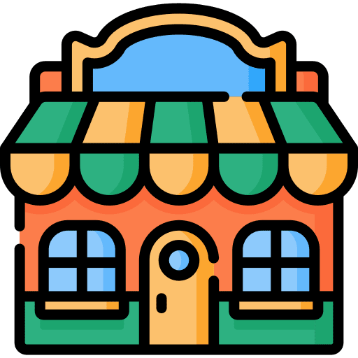 Store architecture and city commerce store icon