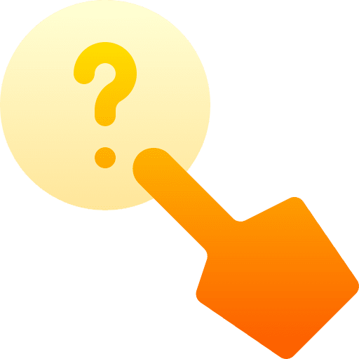 Question button interface hand icon