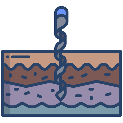 Drilling construction and tools ground layers icon