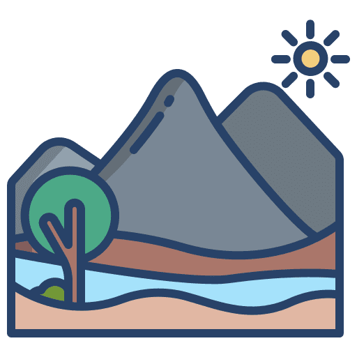Mountain ecology and environment landscape forest icon