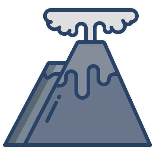 Volcano lava explosion natural disaster icon