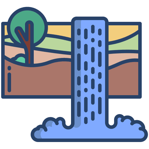 Waterfalls river scenery nature icon
