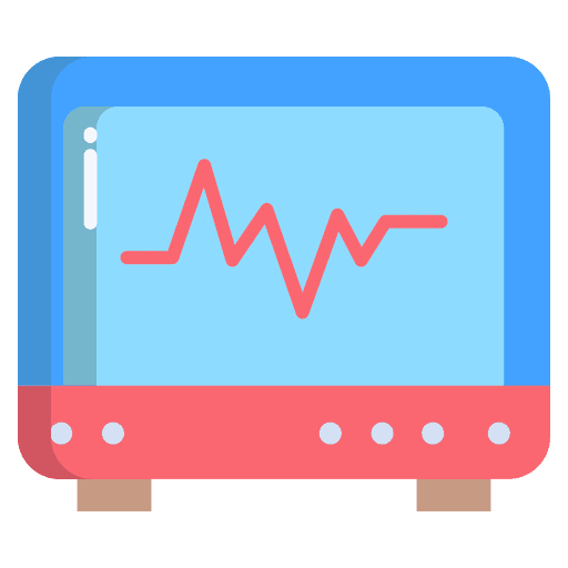Ecg heartbeat medical equipment ekg monitor icon
