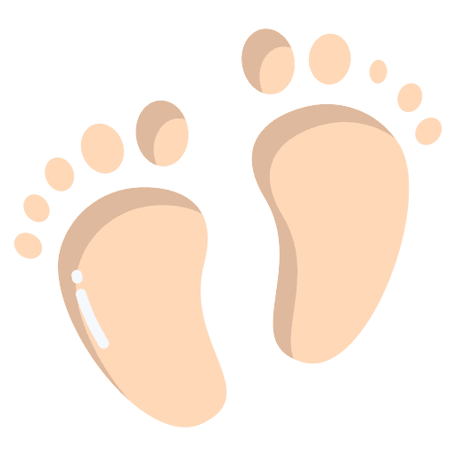 Feet feet kid and baby first steps icon