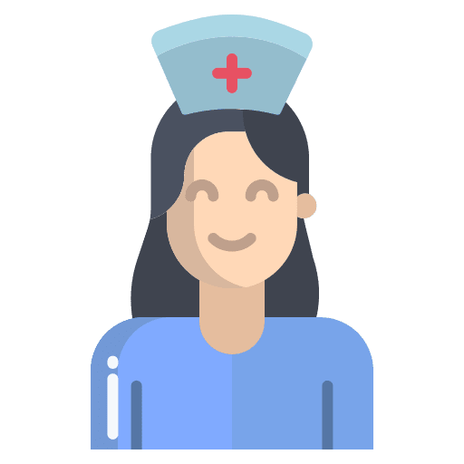 Nurse medical assistance professions and jobs woman icon