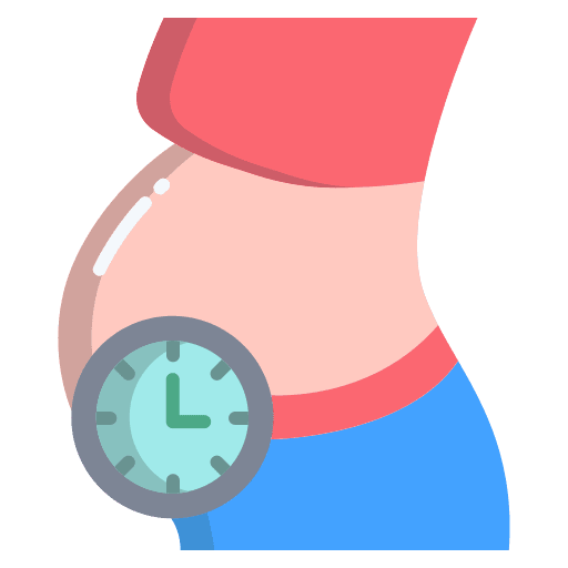 Pregnancy time and date kid and baby motherhood icon