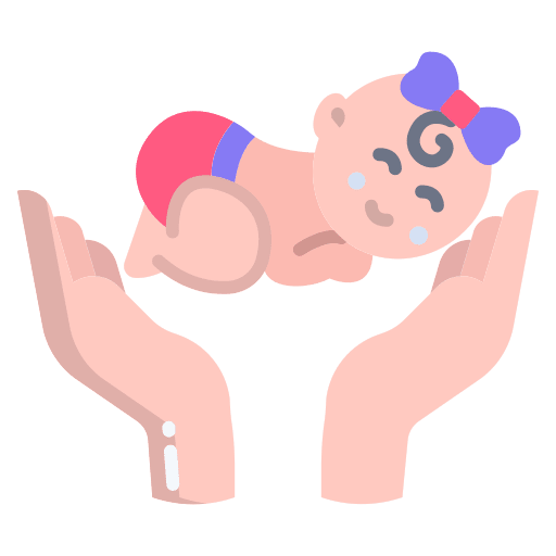 Protection family hand baby icon