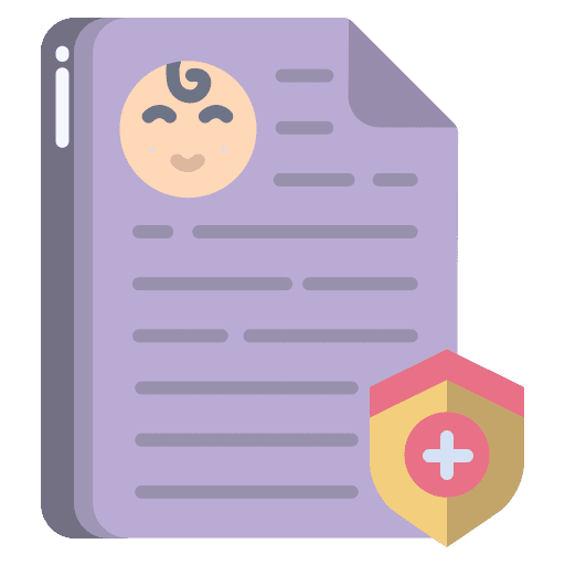 Document business protection kid and baby icon