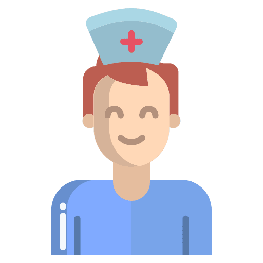 Nurse man doctor professions and jobs icon