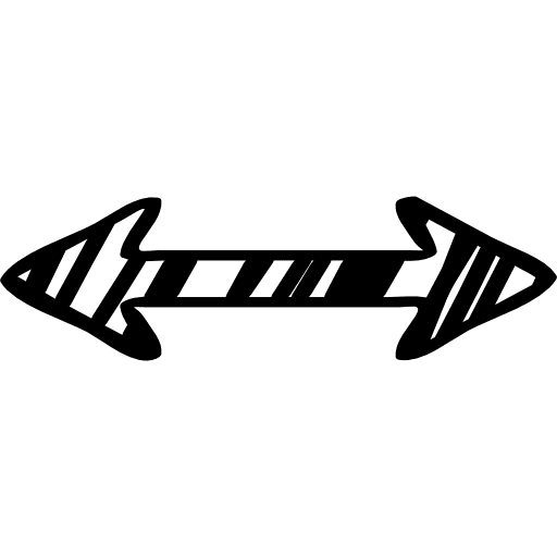 Sketched double horizontal arrow arrow sketched arrows double arrow icon