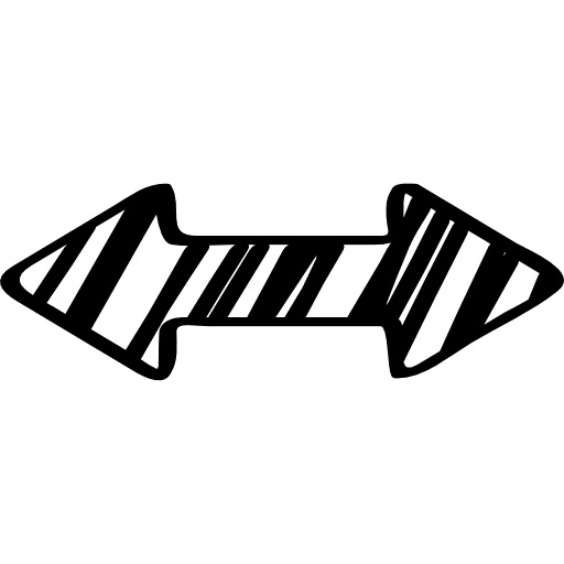 Sketched double arrow pointing left and right sketched arrows arrows arrow icon