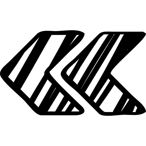 Sketched left arrows couple symbol arrow sketched arrow left arrows icon