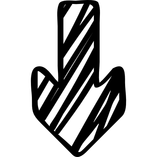 Down arrow sketch pointing arrows down icon