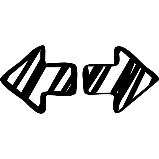 Sketched arrows couple pointing left and right left and right arrows arrows left and right icon