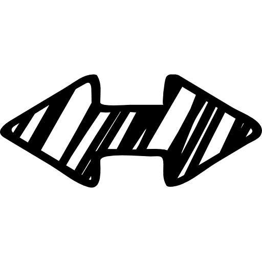 Sketched double arrow pointing left and right sketched left and right arrows arrow icon
