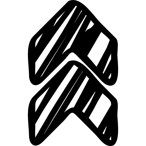 Sketched double up arrows arrow double up arrow icon