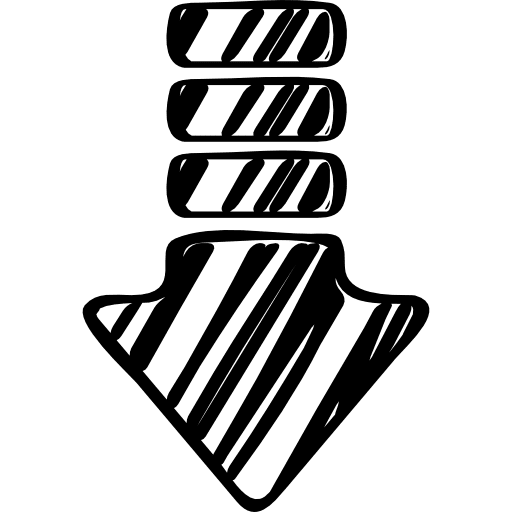 Sketched down arrow down arrow arrows icon