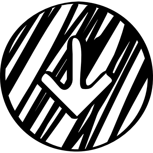 Sketched down arrow in a circle sketched arrow down arrow arrows icon