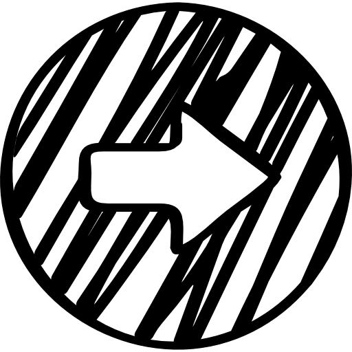 Sketched right arrow directional direction sketch icon