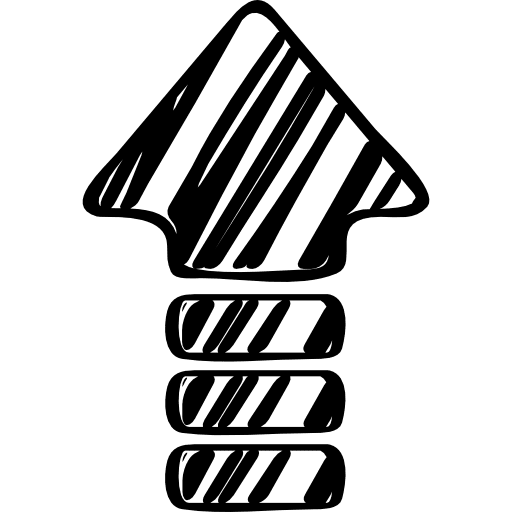 Up arrow sketch ascendant arrow sketched arrows icon