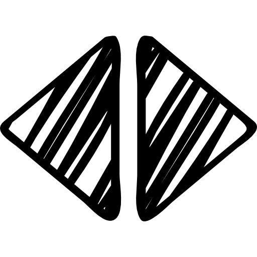 Sketched arrowheads left and right sketched arrows left arrowhead icon