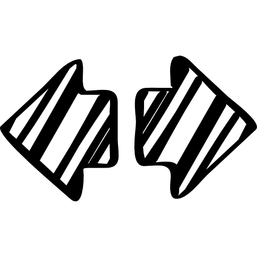 Sketched arrows couple pointing to right and left opposite directions directions sketched arrows opposite icon