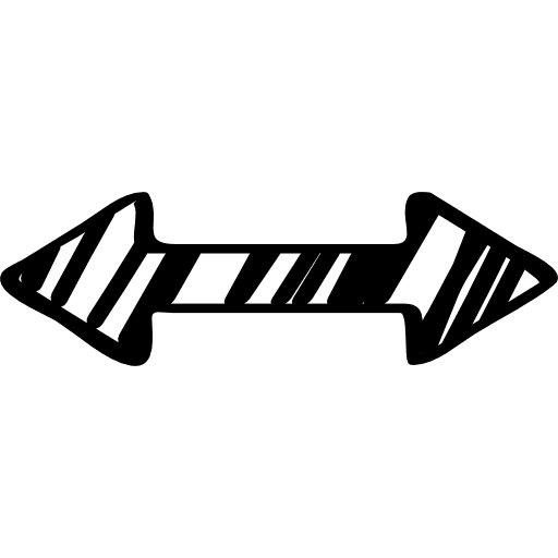Sketched double horizontal arrow pointing left and right arrow sketch sketched arrows icon