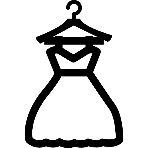 Outline dress hanging fashion icon