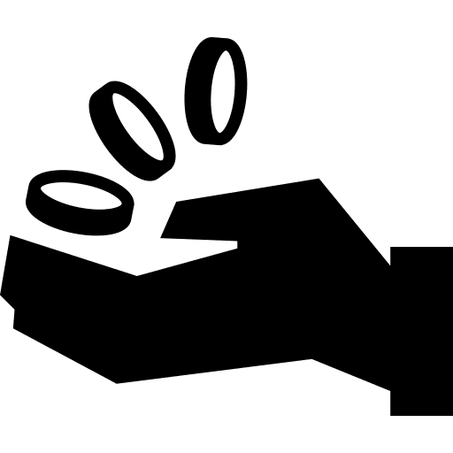 Coins commercial symbol receiving icon