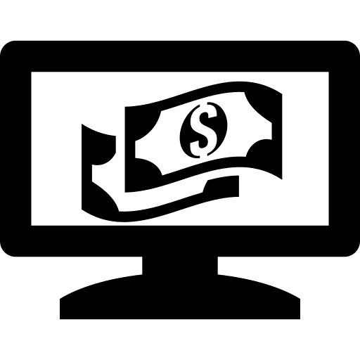 Monitor dollars money screen icon