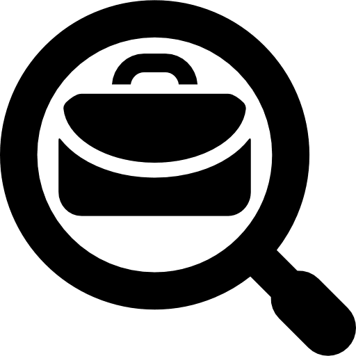 Business job search symbol portfolio magnification tool job icon