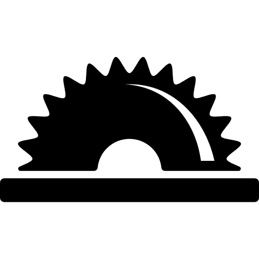 Saw half cogwheel symbol cogswheel tools wheel icon