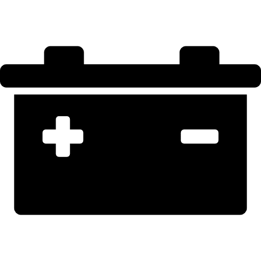Battery with positive and negative poles symbols batteries positive symbols icon