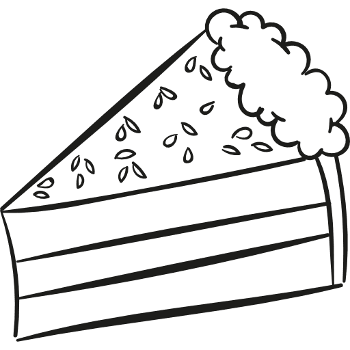 Cut cake piece pieces dessert bakery icon