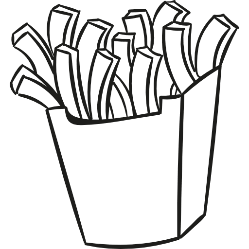 French fries box potatoes food junk food icon