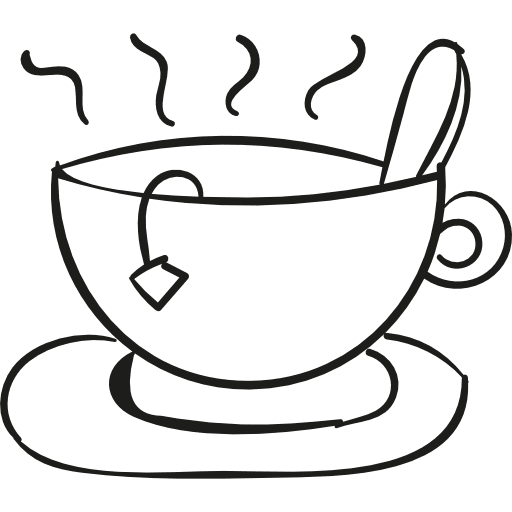 Hot mug doodle food drink tea icon