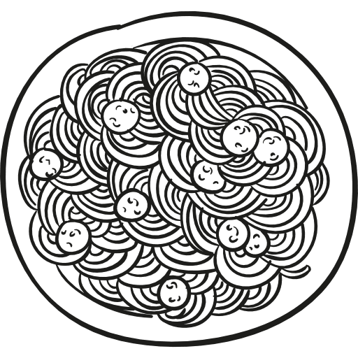 Spaghetti bolognese pasta meal italian food icon