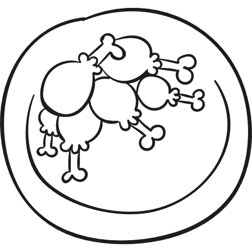 Fried chicken thighs plate chicken lunch icon