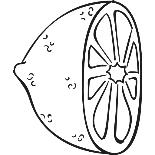 Half lemon doodle fruits food fruit icon